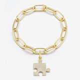Diamond Puzzle Charm with Link Bracelet