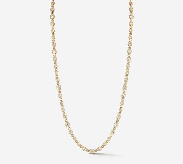 Lineaged Diamond Tennis Necklace
