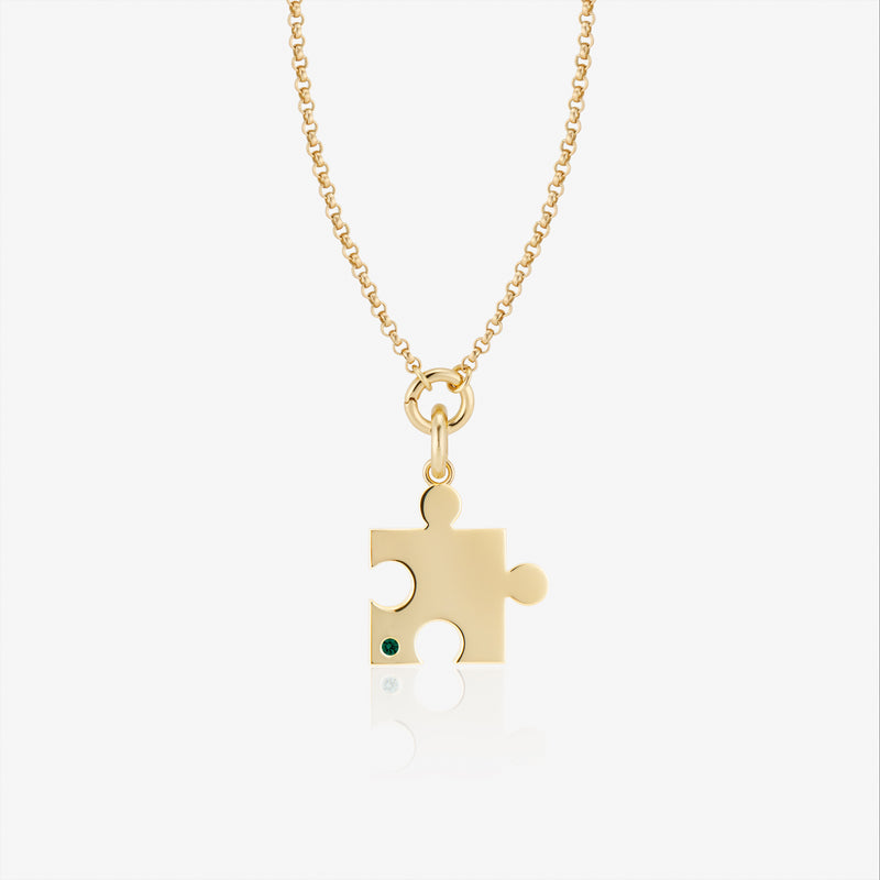 Puzzle Charm with Emerald
