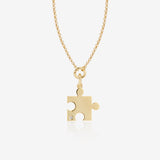 Mini Puzzle Charm with Solitaire Diamond