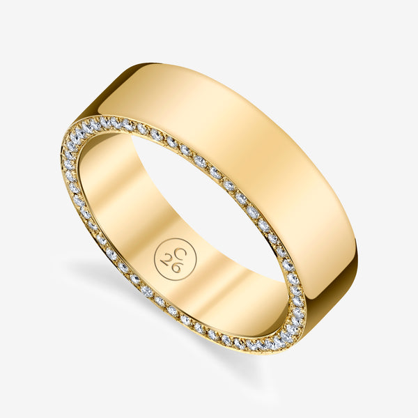 Grande Zoe Flat Band with Diamonds