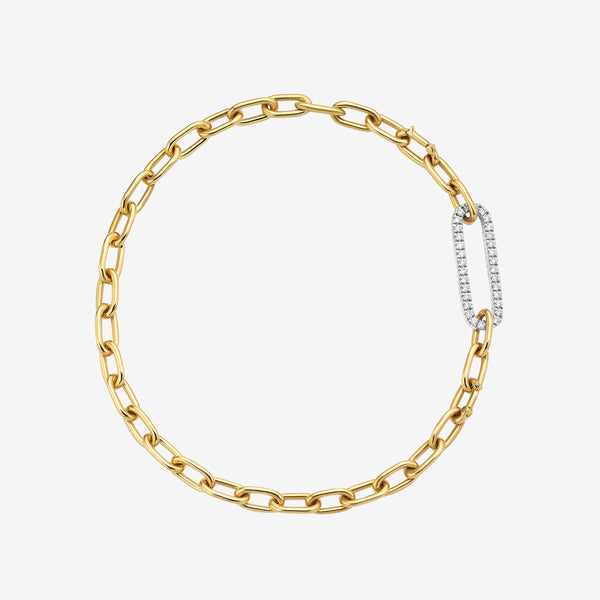 Classic Link Bracelet with Pave Diamond Link