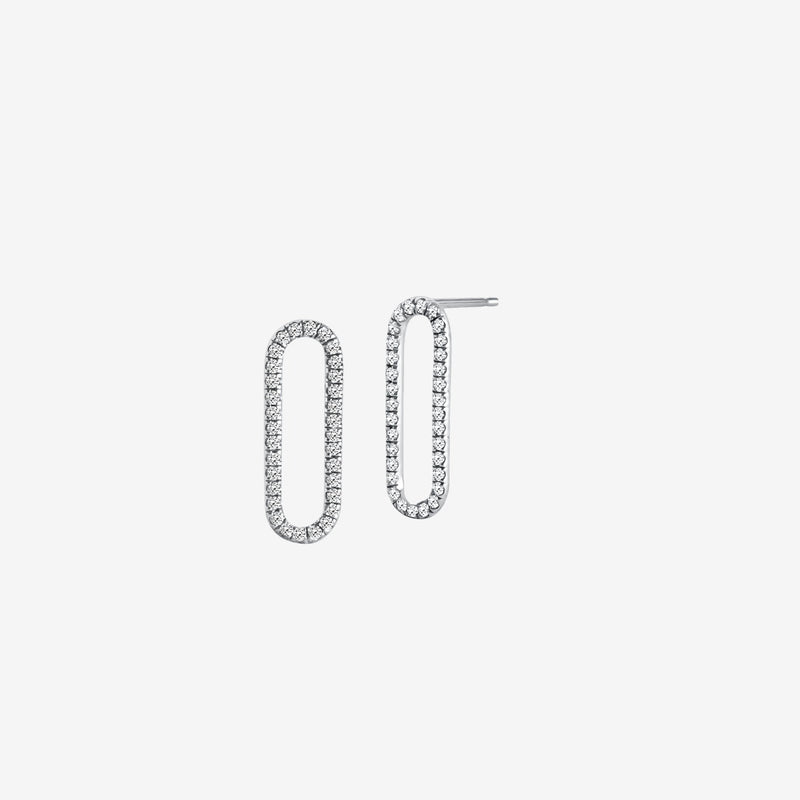 Pave Diamond Link Earrings