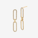 18K Yellow Gold Link Diamond Earring. Handcrafted in New York City