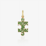 Puzzle II Charm with Emeralds