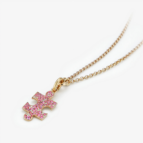 Puzzle II Charm with Pink Sapphires